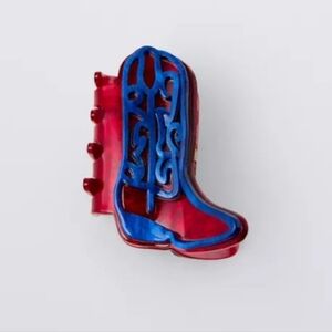 NEW ZARA Red and Blue COWBOY BOOT HAIR CLIP